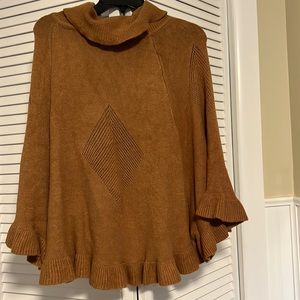 Cowl neck pancho worn once